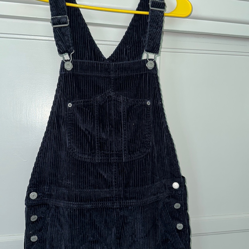 Old Navy velvet navy blue overalls